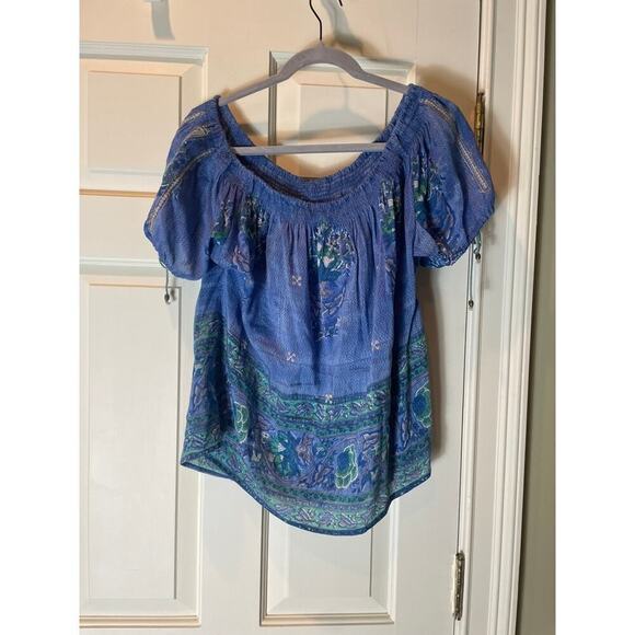 Bell Silk Embroidered Boho Peasant Top - Picture 4 of 7
